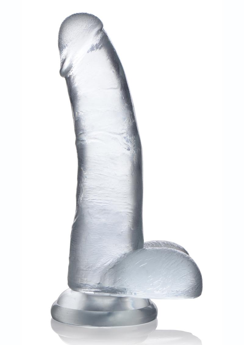 JOCK C-Thru 6 Inch Clear TPE Dong with Balls and Suction Cup > Dildos > Realistic Dildos