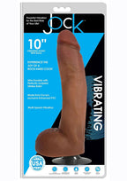 Jock Vibrating Dildo with Balls - Caramel - 10in
