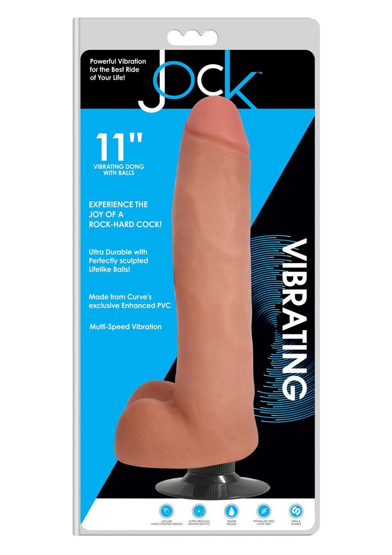 Jock 6 Inch Vibrating Dong With Balls Vanilla Color > Vibrators > Realistic Vibrators
