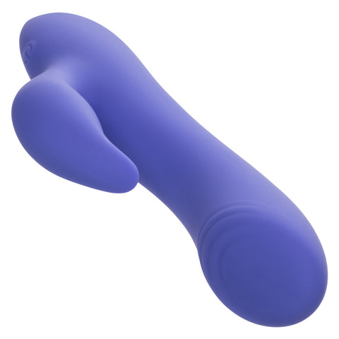CalExotics Connect Dual Stimulator Purple Silicone Rechargeable Waterproof 9 Function Vibrations 40 Minutes Runtime VIBRATORS-RABBIT
