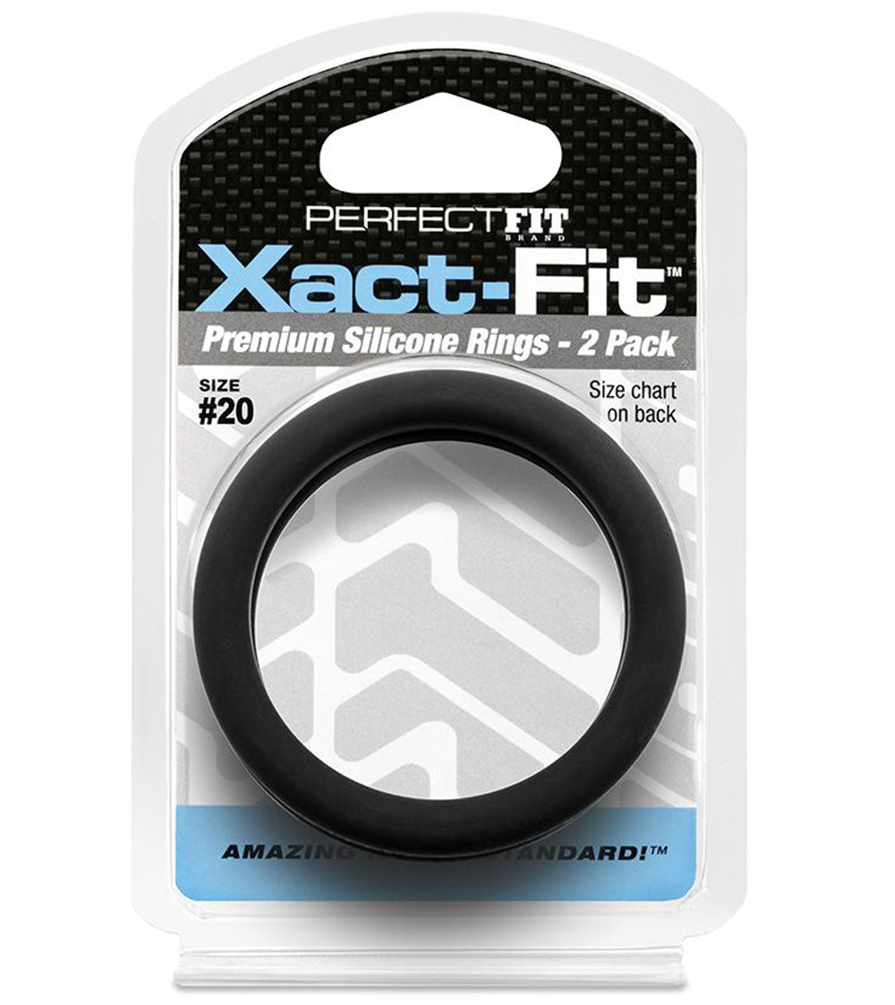 Xact Fit Cock Rings 2 Inch 2 Pack with Incremental Sizing System Cock Rings Black > Cock Ring > Sets