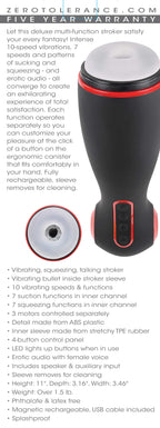 Zero Tolerance Tight Squeeze Multi-Function Stroker > Sex Toys For Men > Masturbators > Vibrating
