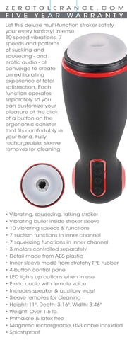 Zero Tolerance Tight Squeeze Multi-Function Stroker > Sex Toys For Men > Masturbators > Vibrating