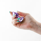 Rear Assets Round Gem Metal Butt Plug – Anal Plug with Jewel Base (Small, Medium) > Anal Range > Jewel Butt Plugs