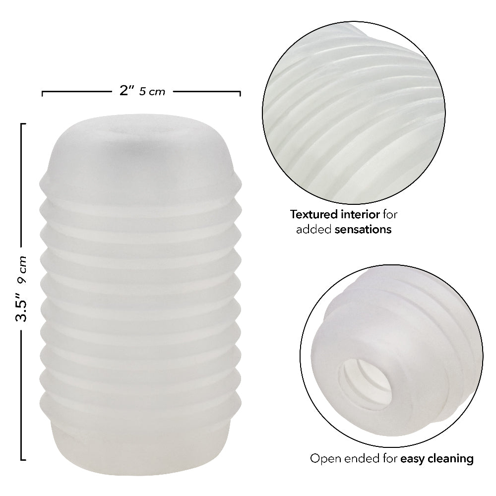 Pop Sock Ribbed Clear Soft Tight Stretchy Reversible Masturbator Sleeve > Sex Toys For Men > Masturbators Cup