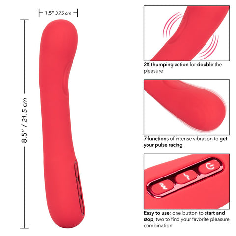 Throb Thumper Red Premium Silicone Massager with Dual Thumping Pads and 3-Speed Vibration > Vibrators > Standard Vibrators