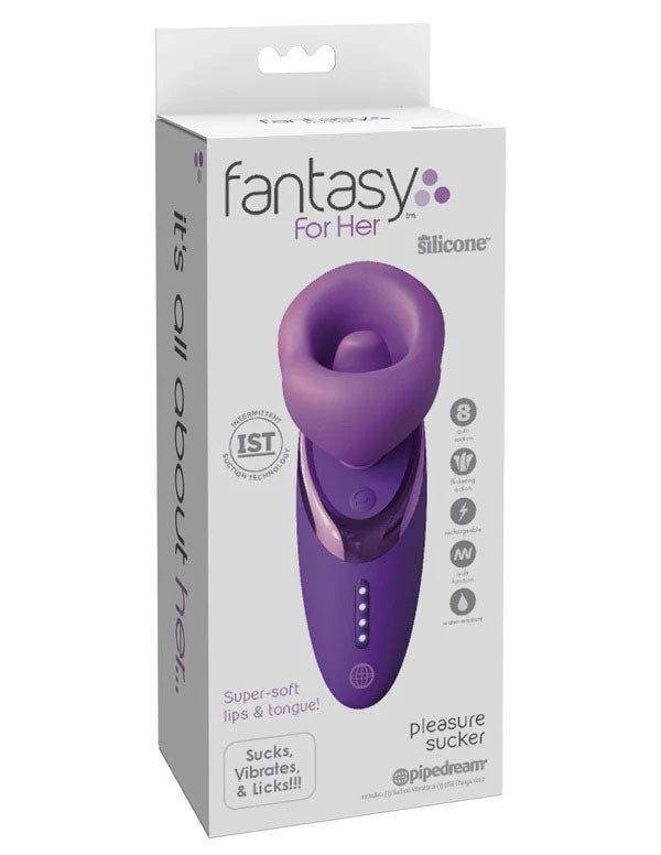 Fantasy for Her Pleasure Sucker Sucking Licking and Vibrating Stimulator Purple Air Pulsation