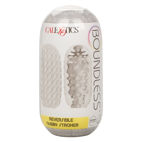 Boundless Reversible Nubby Stroker 4.5 Inch Dual-Texture Clear Compact Male Masturbator Strokers - Manual