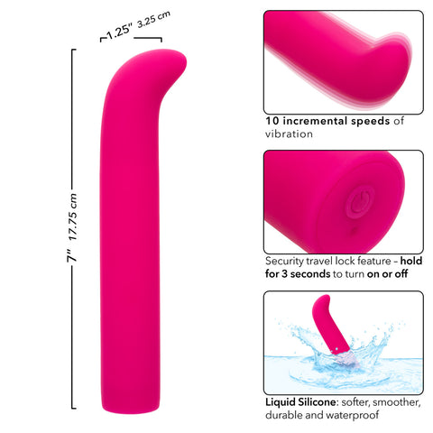 Rechargeable Pink Liquid Silicone G-Spot Massager with 10 Speeds Vibrators - G Spot
