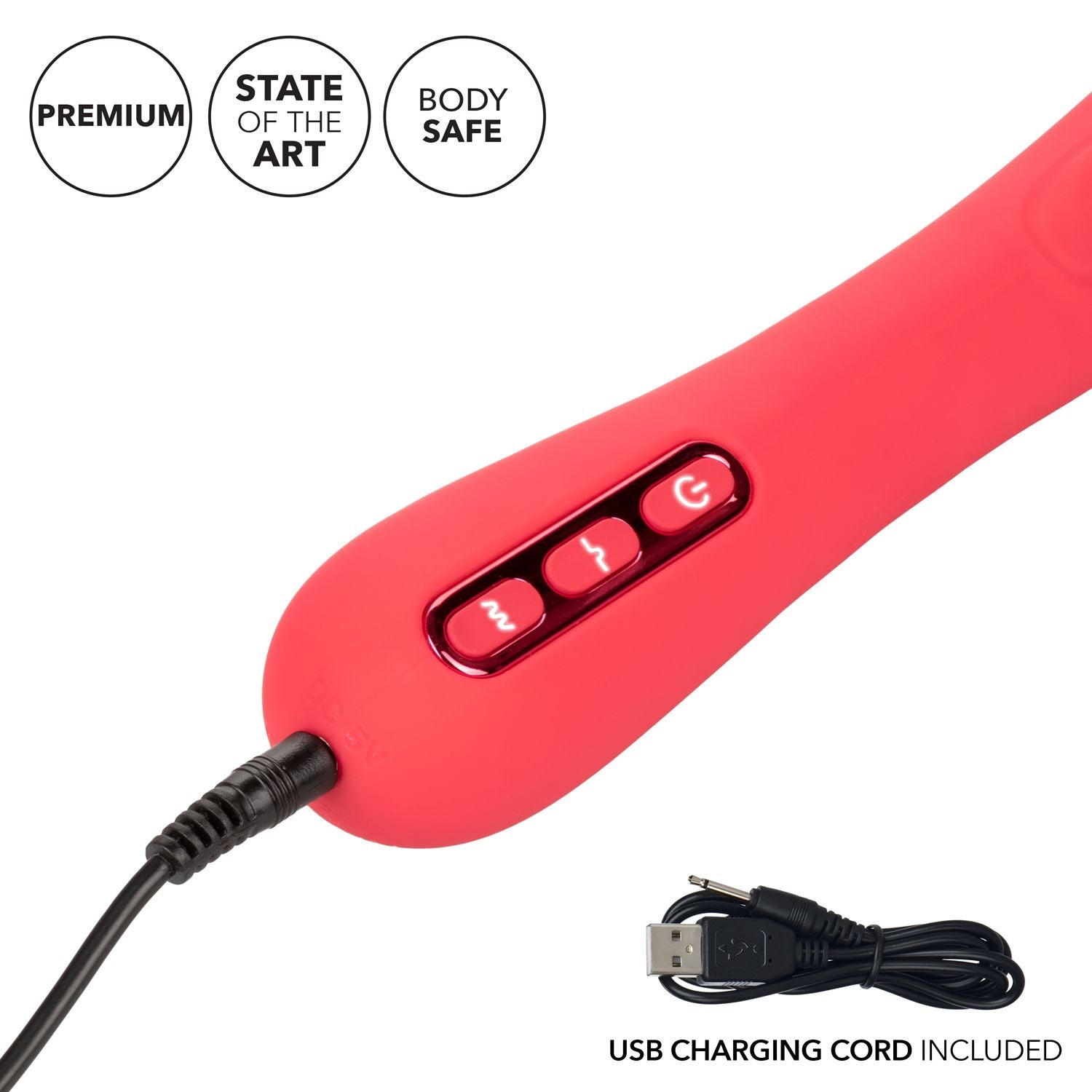 Throb Thumper Red Premium Silicone Massager with Dual Thumping Pads and 3-Speed Vibration Pink > Vibrators > Standard Vibrators