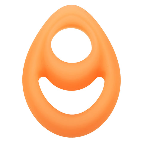 Alpha Glow-In-The-Dark Liquid Silicone Teardrop Ring in Orange COCK RINGS