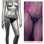 Radiance Black Rhinestone Crotchless Thong with Adjustable Straps and Stretchy Waistband > Clothes > Lingerie Sets