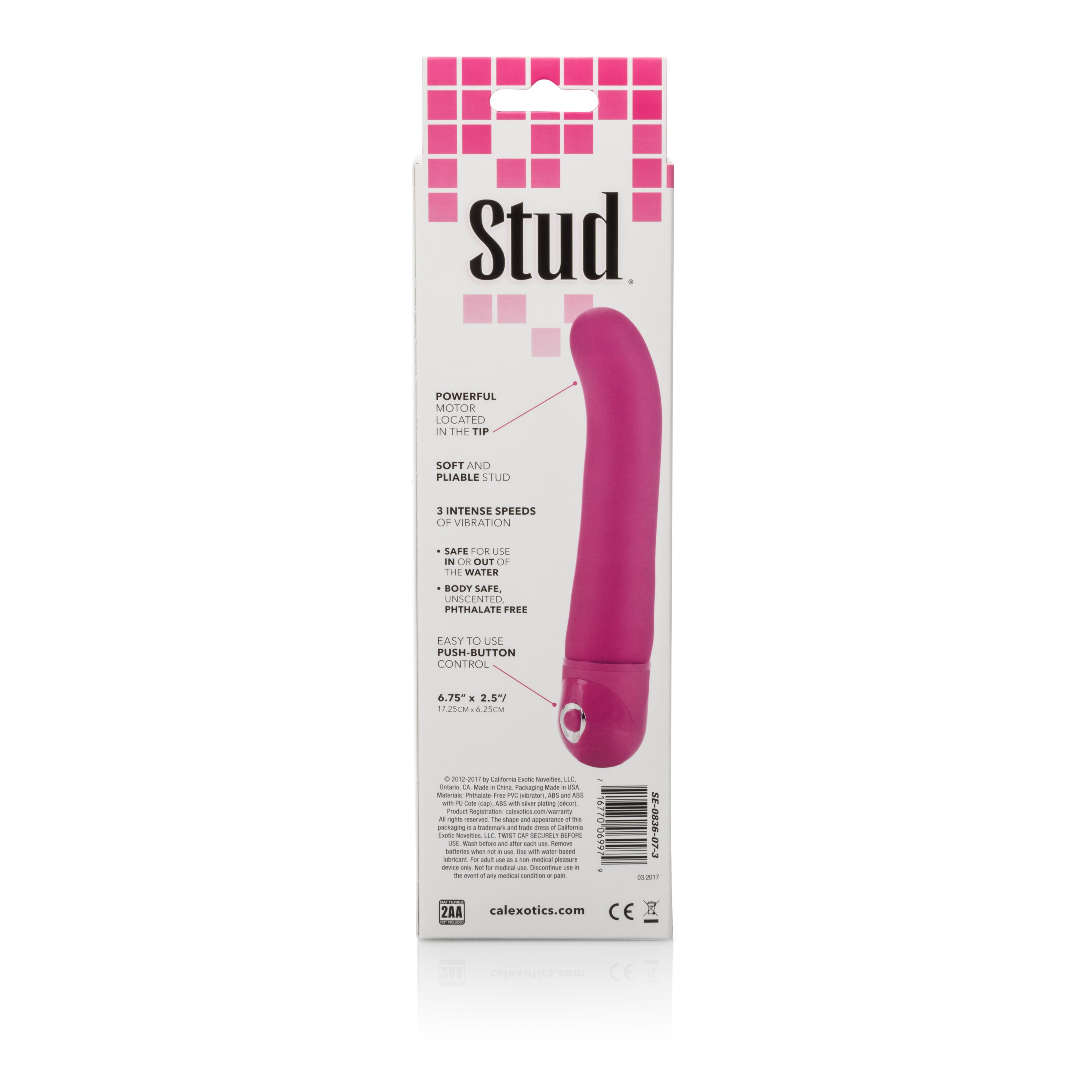 Power Stud G Waterproof Vibrator Pink 6.75 Inch Flexible Body-Safe PVC with 3 Speeds > Sex Toys For Ladies > G-Spot Vibrators