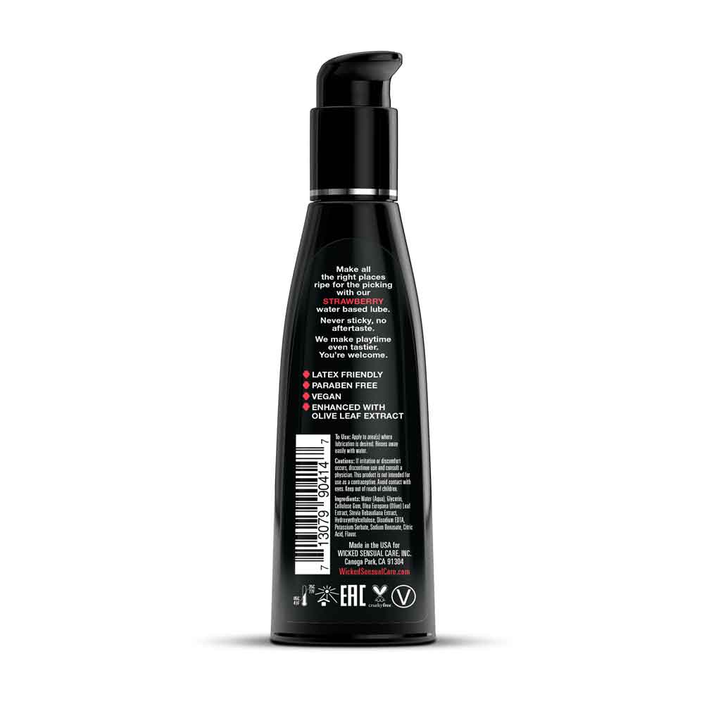 Wicked Aqua Strawberry Water-Based Lubricant 120ml (4 oz) > Lube > Flavoured