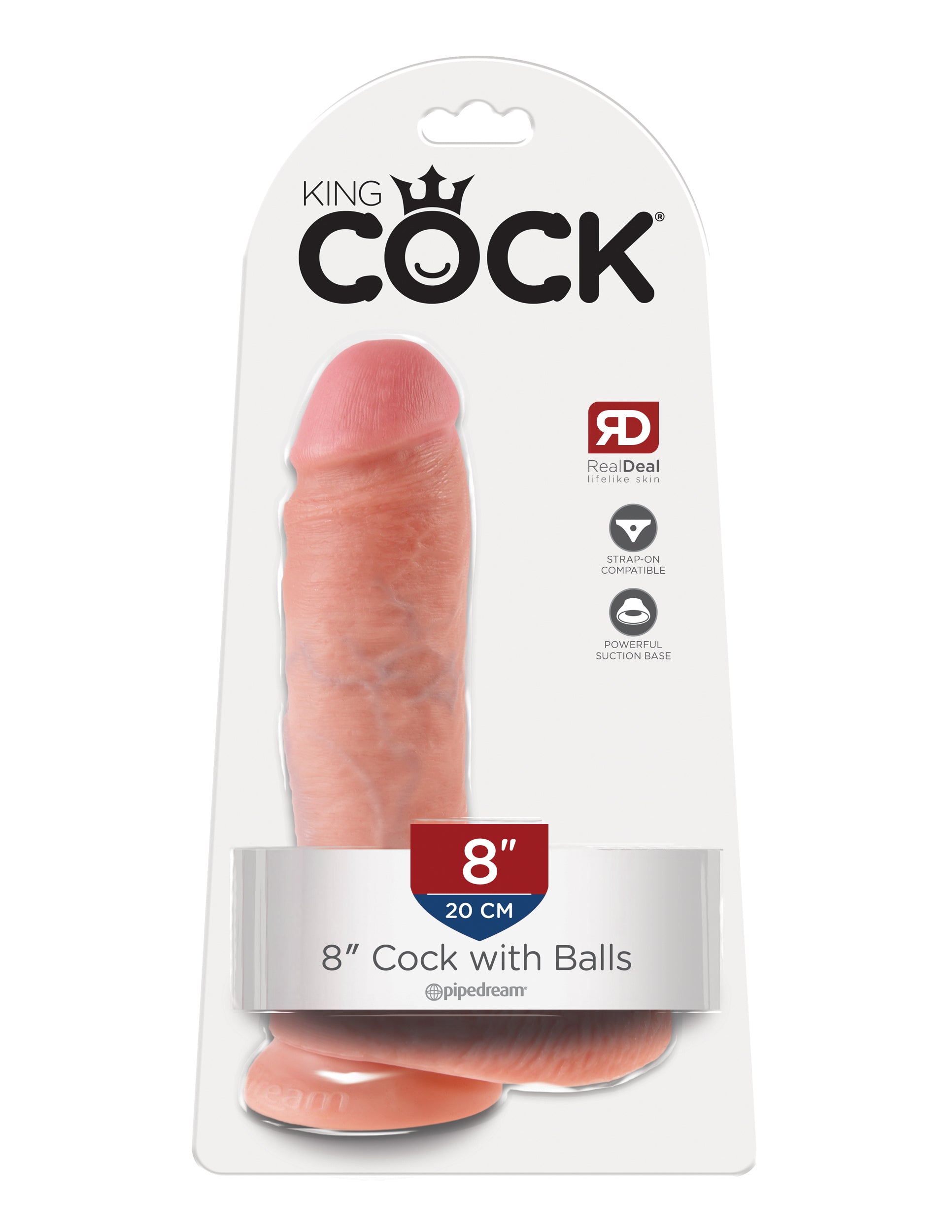 King Cock 8 Inch Cock With Balls Realistic Dong 20.3 cm Dongs Realistic