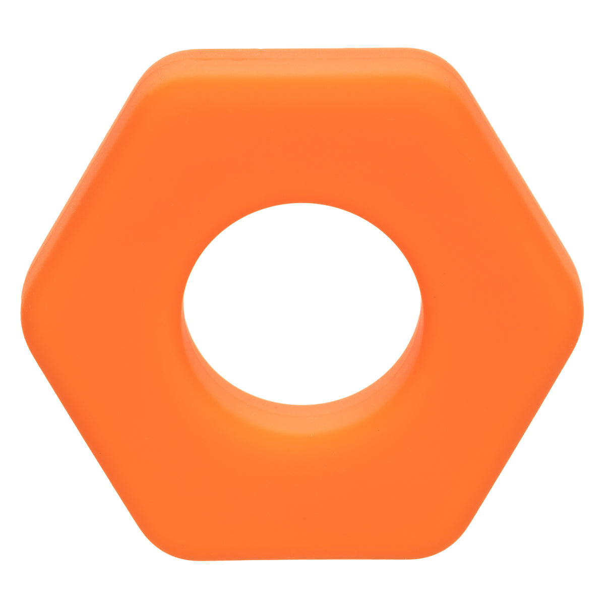 Alpha Liquid Silicone Prolong Sexagon Ring – 0.75 Inch Diameter Stretchy Durable Waterproof Orange > Cock Ring > Single