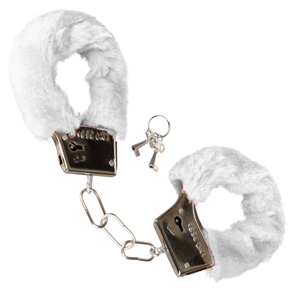 Playful Furry Cuffs – Adjustable Faux Fur Handcuffs with Lock and Keys White > Bondage Gear > Handcuffs