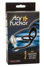 Star Fucker Mini Plug Black Silicone Dual Enhancer with Metal Probe and Sparkling Gem Base > Anal Range > Prostate Plugs