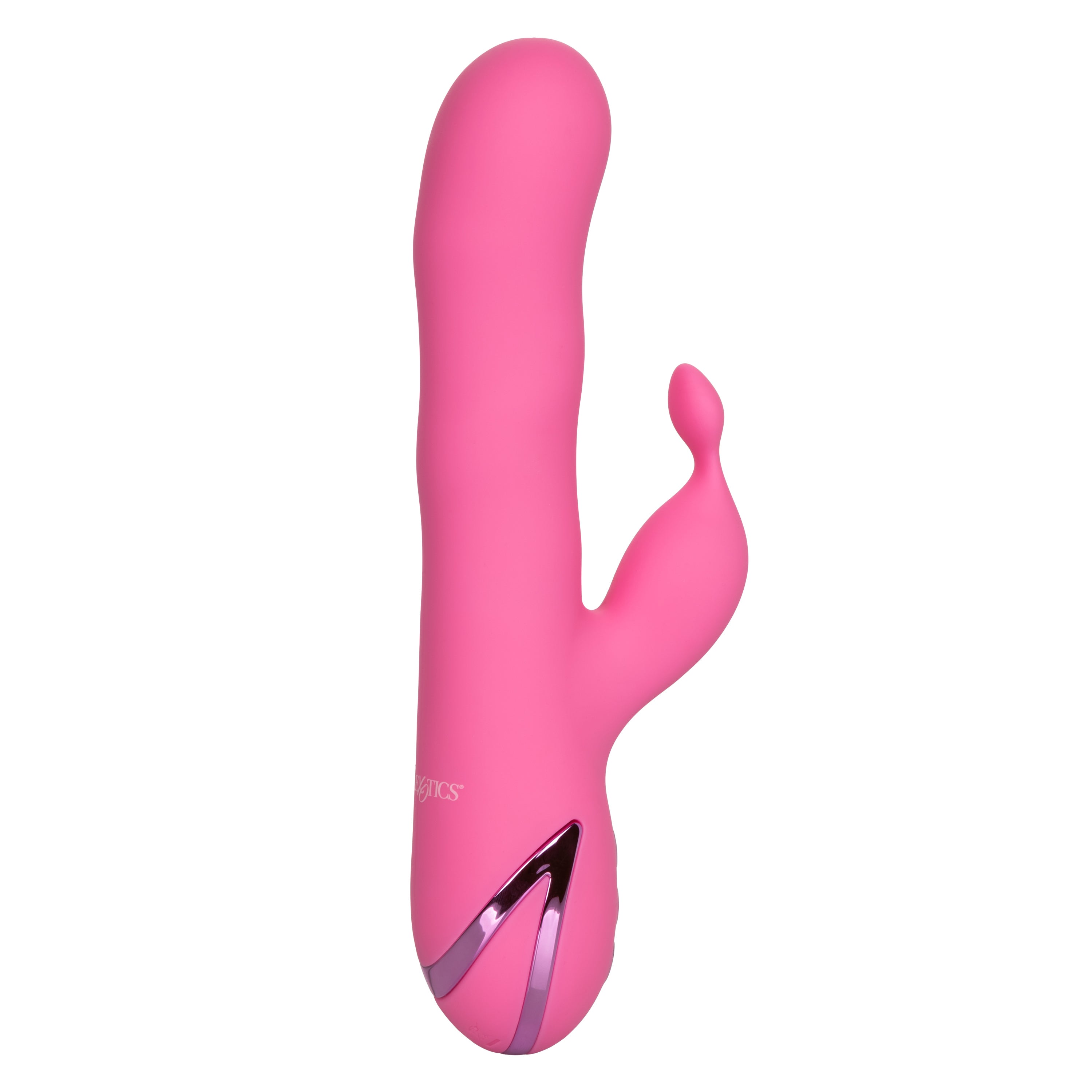 California Dreaming Santa Barbara Surfer Pink Silicone Massager with 10 Vibration Modes and 3 Rippling Speeds, USB Rechargeable and Waterproof VIBRATORS-RABBIT