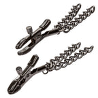 Euphoria Collection Black Chain Adjustable Nipple Clamps with Soft Pads > Sex Toys > Nipple Clamps