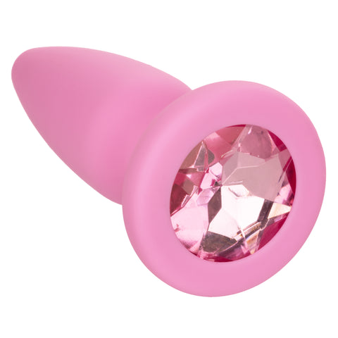 First Time Crystal Booty Kit Pink - 3 Graduated Sizes Smooth Silicone Anal Plugs with Crystal Inlay > Anal Range > Butt Plug Kits