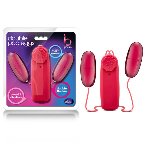 B Yours Double Pop Eggs Cerise Vibrating Pleasure Set BULLETS