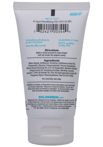 Spot-On G-Spot Stimulating Gel 56 Gram Tube Intimate Enhancement Gel > Essentials > Womens Enhancers