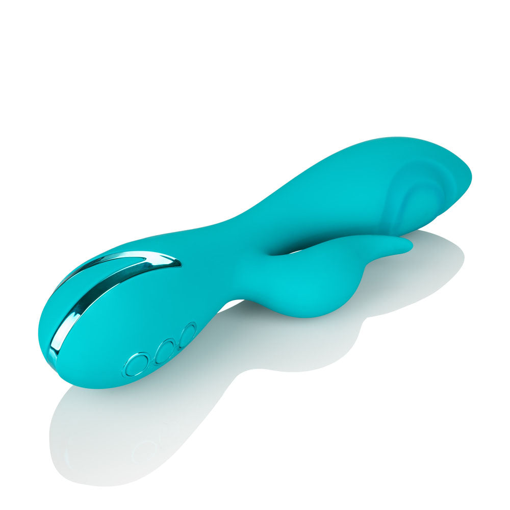 California Dreaming Santa Monica Starlet Teal Massager with 10 Vibration Functions and 3 Thumping Speeds, USB Rechargeable, Ergonomic G-Spot Design Vibrators - G Spot