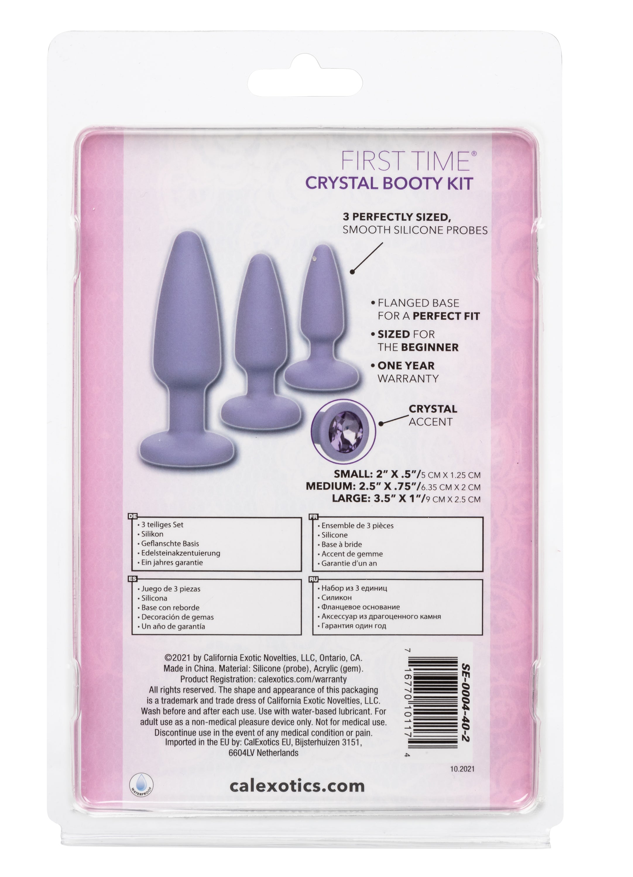 First Time Crystal Booty Kit Purple 3 Graduated Silicone Anal Plugs with Crystal Base > Anal Range > Jewel Butt Plugs