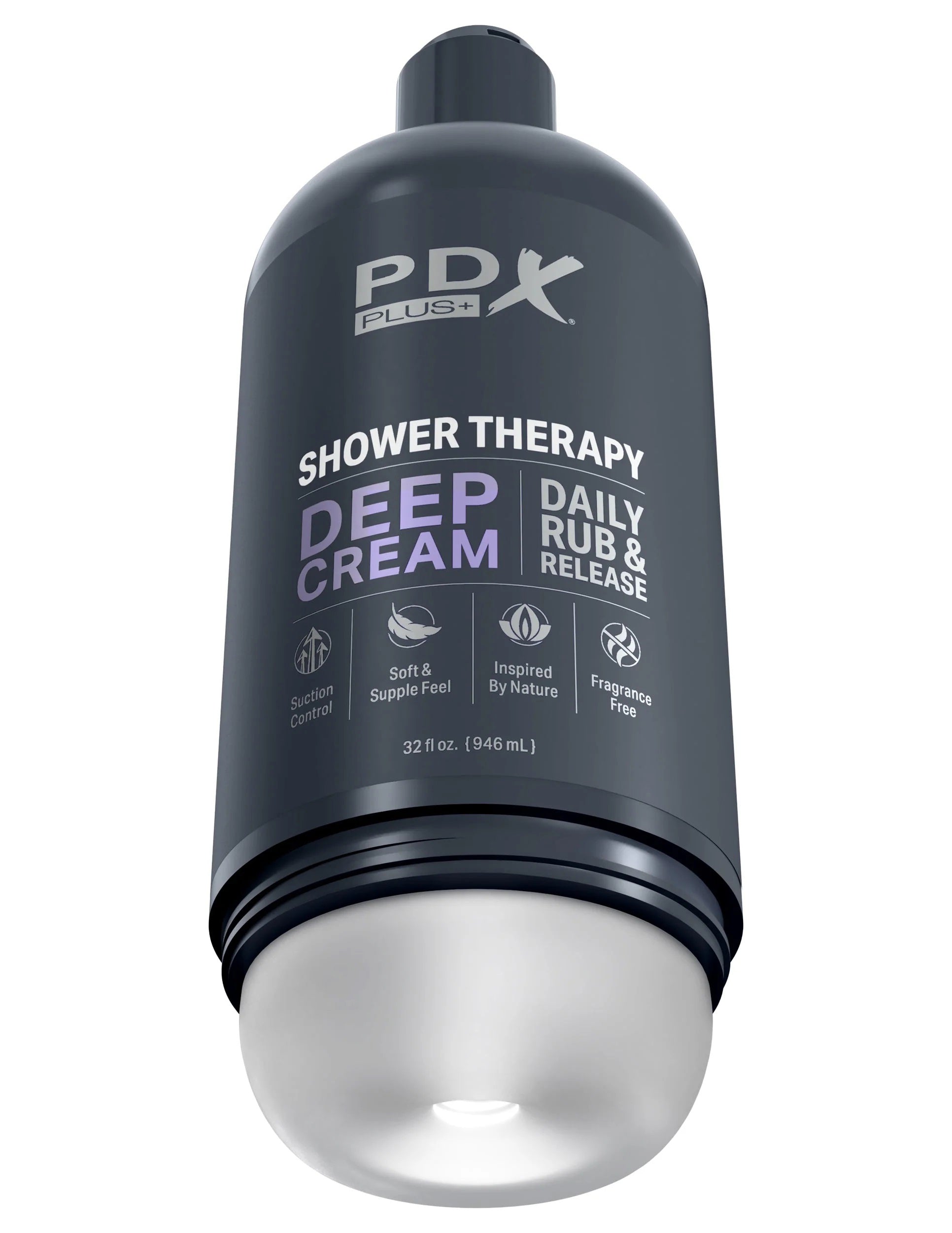 Pdx Plus Shower Therapy Deep Cream Discreet Stroker > Sex Toys For Men > Masturbators > Vibrating
