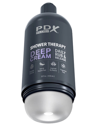 Pdx Plus Shower Therapy Deep Cream Discreet Stroker > Sex Toys For Men > Masturbators > Vibrating