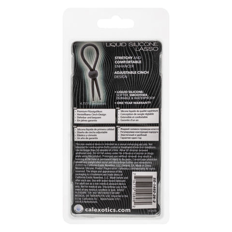 Alpha Liquid Silicone Lasso Ring Black Adjustable Size Stretchy Enhancer COCK RINGS