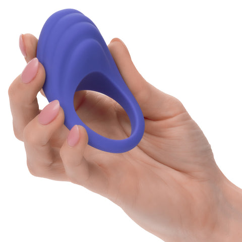 CalExotics Connect Couples Ring Blue Silicone App Controlled Waterproof Size Medium Cock Rings Vibrating