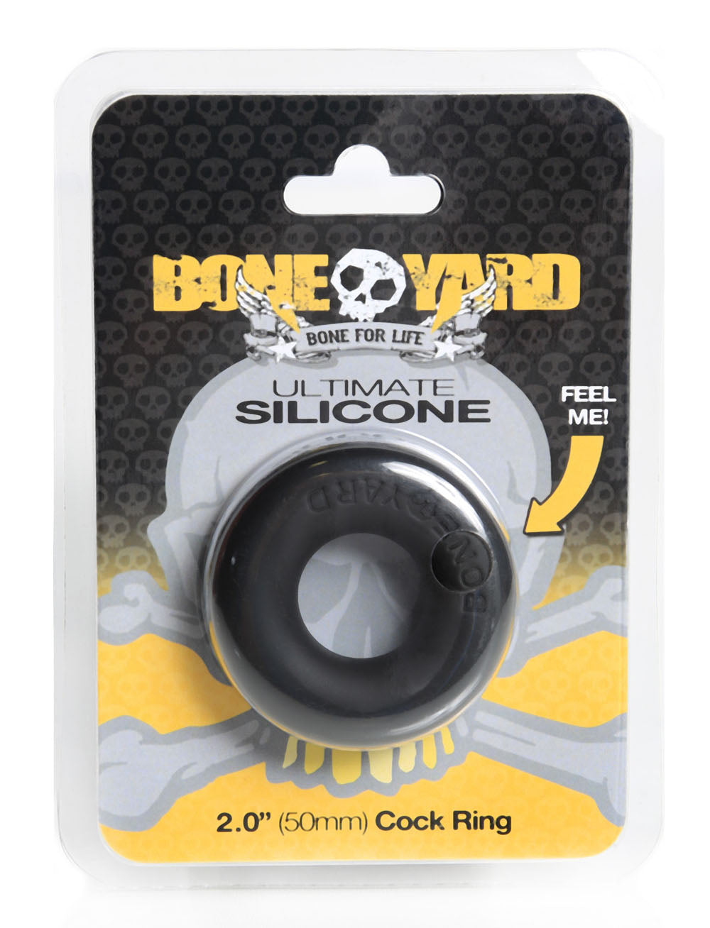Boneyard Ultimate Silicone Cock Ring Black 20mm Internal Diameter > Cock Ring > Single