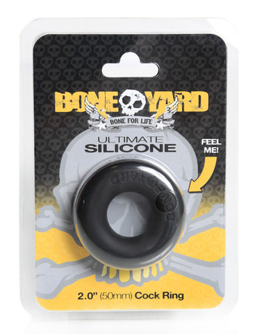 Boneyard Ultimate Silicone Cock Ring Black 20mm Internal Diameter > Cock Ring > Single