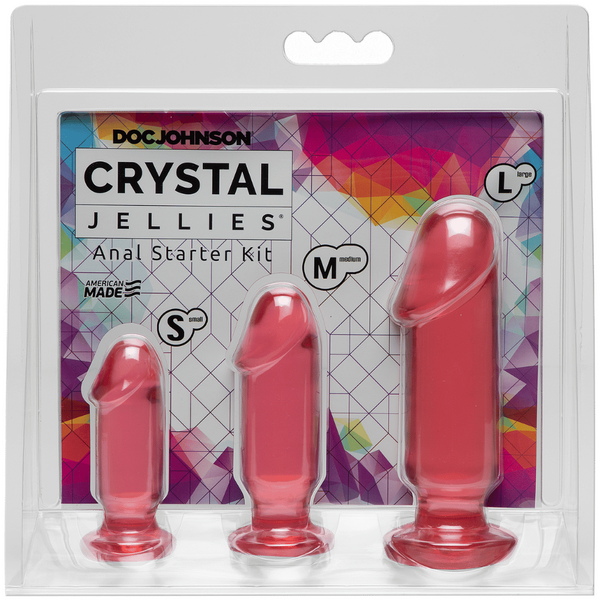 Crystal Jellies Anal Starter Kit – Smooth Shaft Plugs Pink > Anal Range > Butt Plug Kits