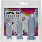 Crystal Jellies Anal Starter Kit – 1 Inch Beginner Butt Plug Set Clear > Anal Range > Butt Plug Kits
