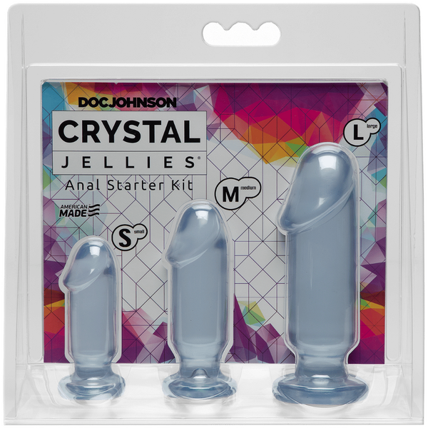 Crystal Jellies Anal Starter Kit – 1 Inch Beginner Butt Plug Set Clear > Anal Range > Butt Plug Kits