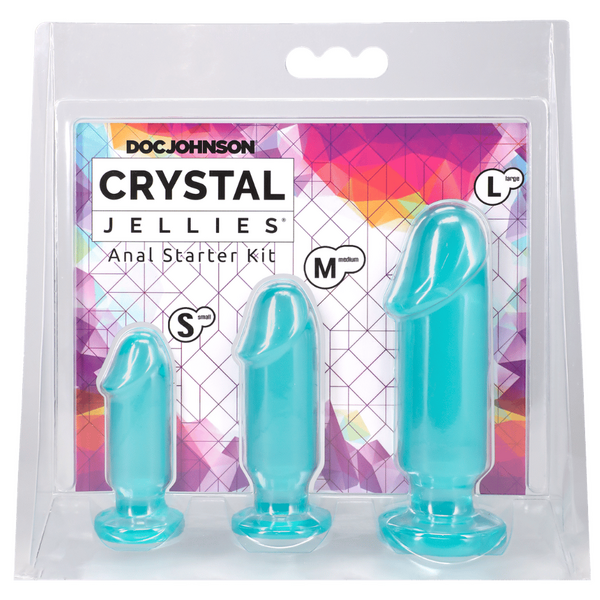 Crystal Jellies Anal Starter Kit Teal in packaging