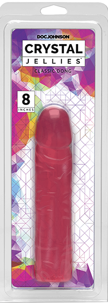 Doc Johnson Crystal Jellies Classic 8 Inch Soft Flexible Dong Pink > Dildos > Realistic Dildos