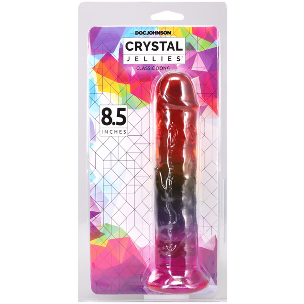 Crystal Jellies Rainbow Dong 8.5 Inch in packaging