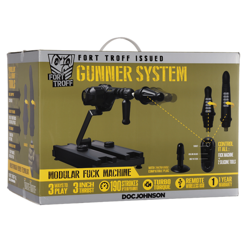 Fort Troff Gunner System – 3-in-1 Modular Vibrating and Rotating Fuck Machine Black > Sex Toys > Sex Machines