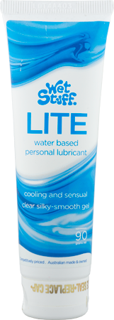 Wet Stuff Lite Water-Based Lubricant – Reduced Glycerine Sensitive Skin Formula 90g Tube 90g > Lube > Water Based