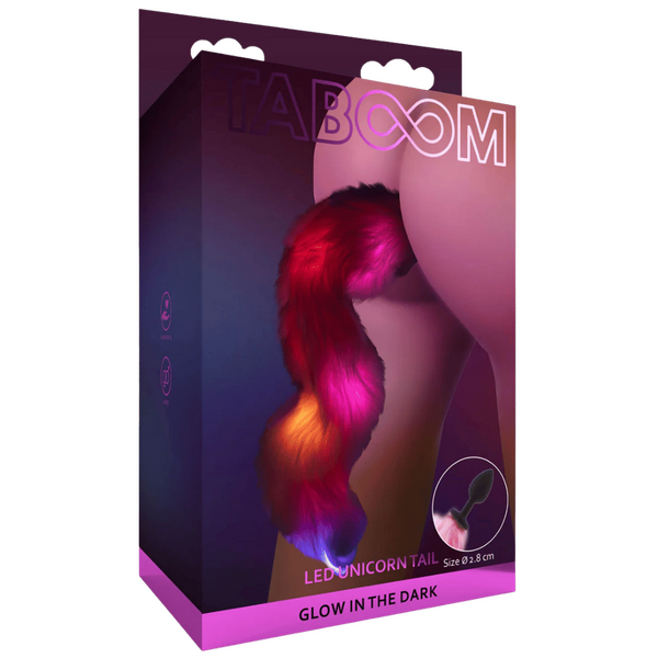 Taboom Unicorn Tail with LED Butt Plug – Soft Flexible Butt Plug with LED Lights One Size > Anal Range > Tail Butt Plugs