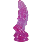 Crystal Jellies Mythical Invader 8.5 Inch Suction Cup Dildo Purple, angled view