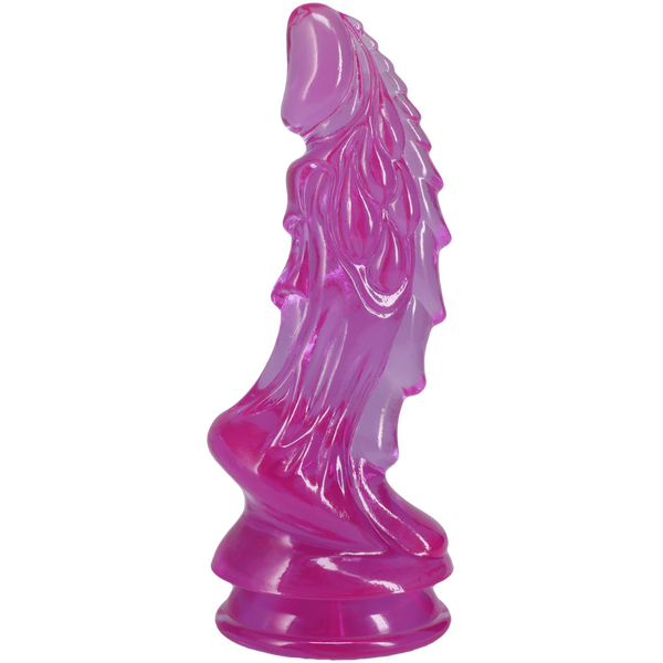 Crystal Jellies Mythical Invader 8.5 Inch Suction Cup Dildo Purple, angled view
