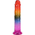 Crystal Jellies Rainbow Dong 7.5 Inch, angled view