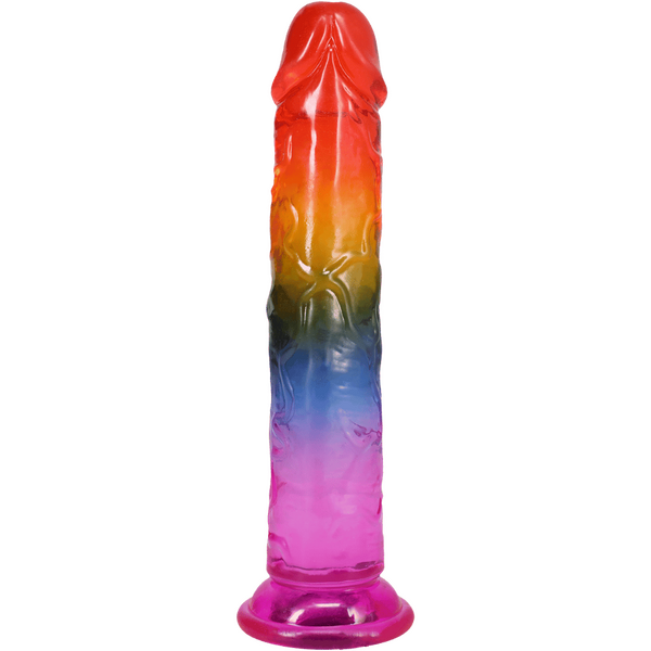 Crystal Jellies Rainbow Dong 7.5 Inch, angled view