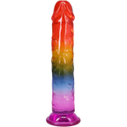 Crystal Jellies Rainbow Dong 8.5 Inch, angled view