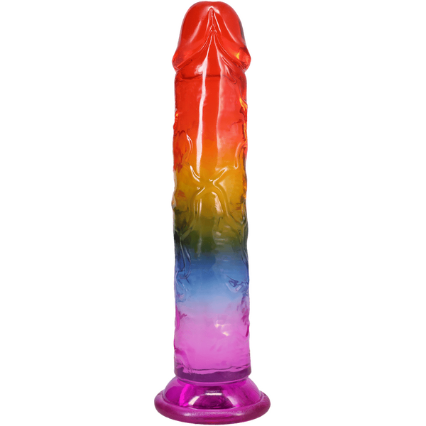 Crystal Jellies Rainbow Dong 8.5 Inch, angled view